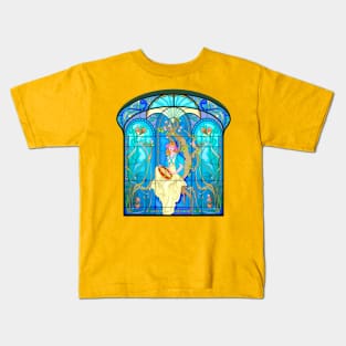 Art Nouveau stained glass window Kids T-Shirt